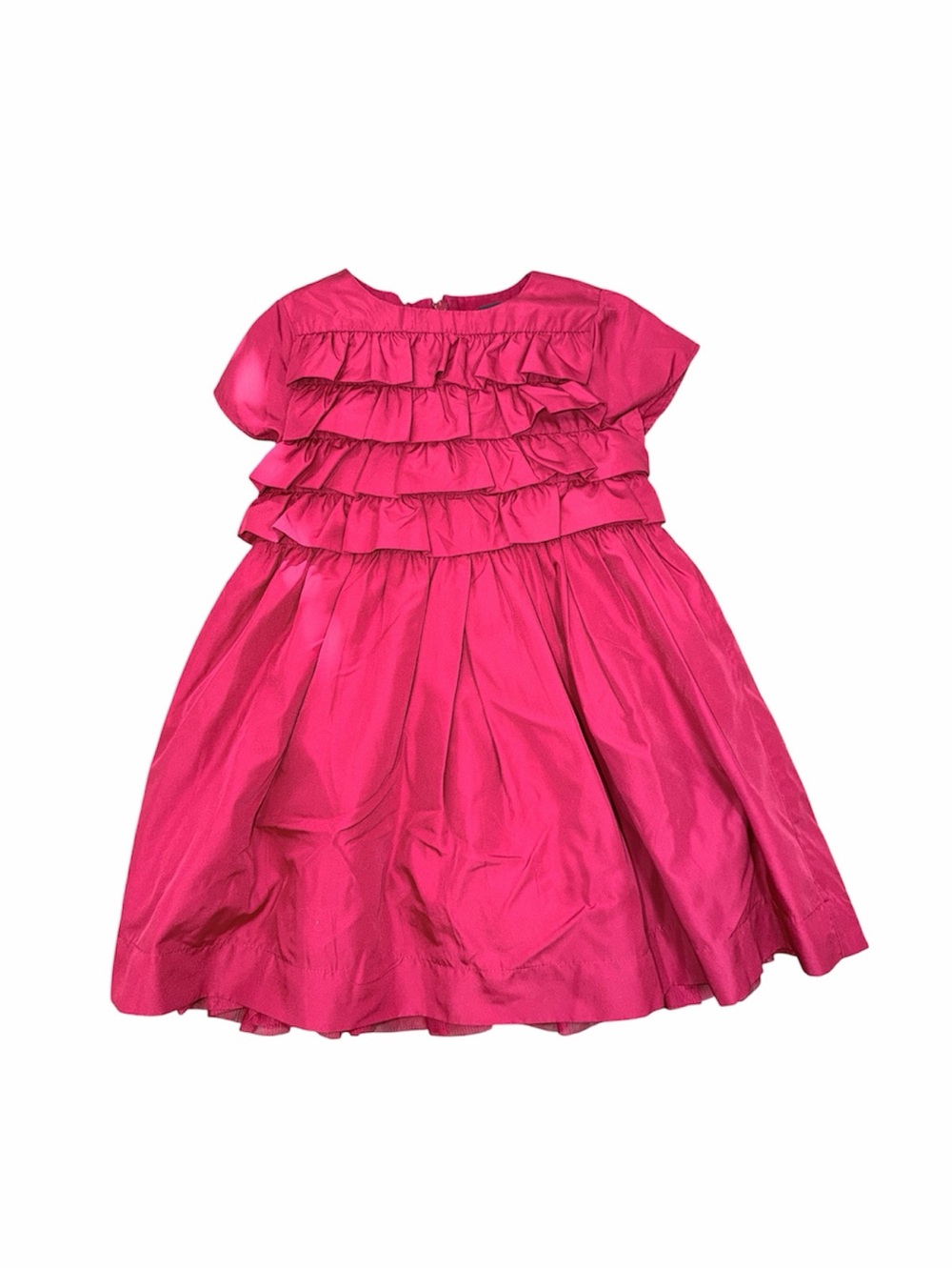 Baby GAP Toddler Girls Red Taffeta Ruffle Party Dress with Bloomers Size 2T